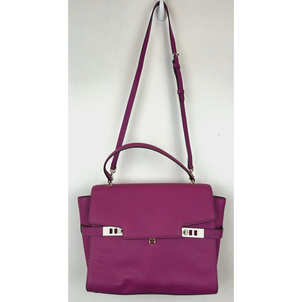 Henri Bendel Uptown Satchel Purse Bag Pink Wristlet Wallet Shoulder 2pc Read